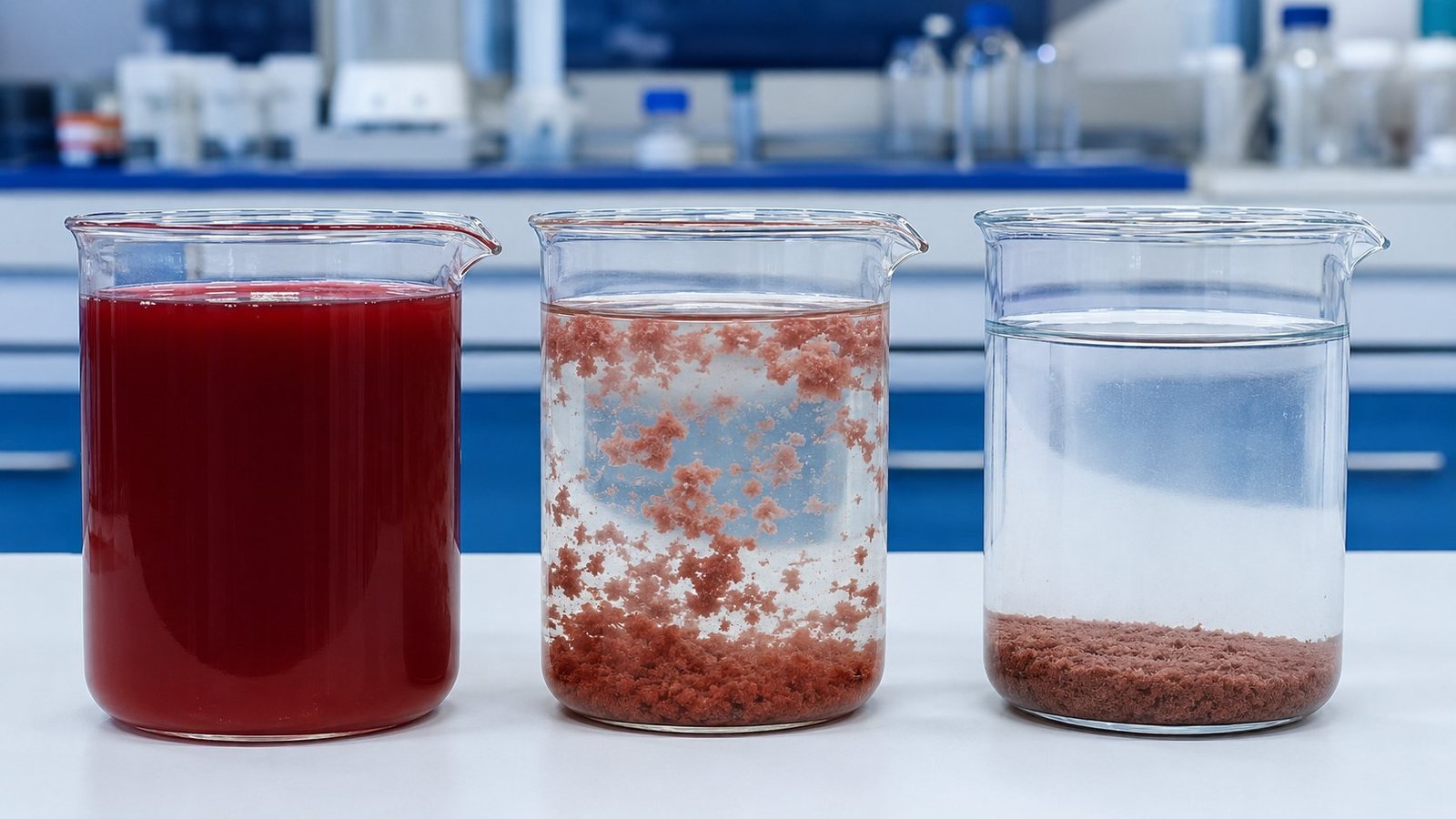 water decoloring agent before and after jar test for textile dyeing wastewater